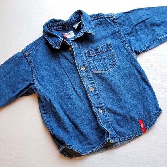 Little Levi's Medium Wash Denim Toddler Button Up Shirt 24M - Picture 1 of 5